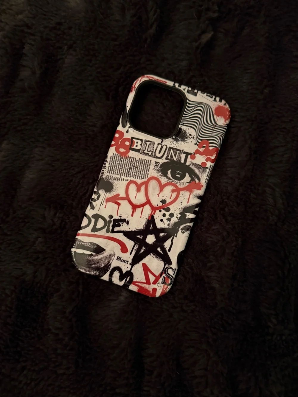 Graffiti Print Red & White Phone Case